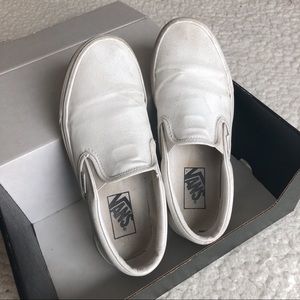 White Slip-On Vans